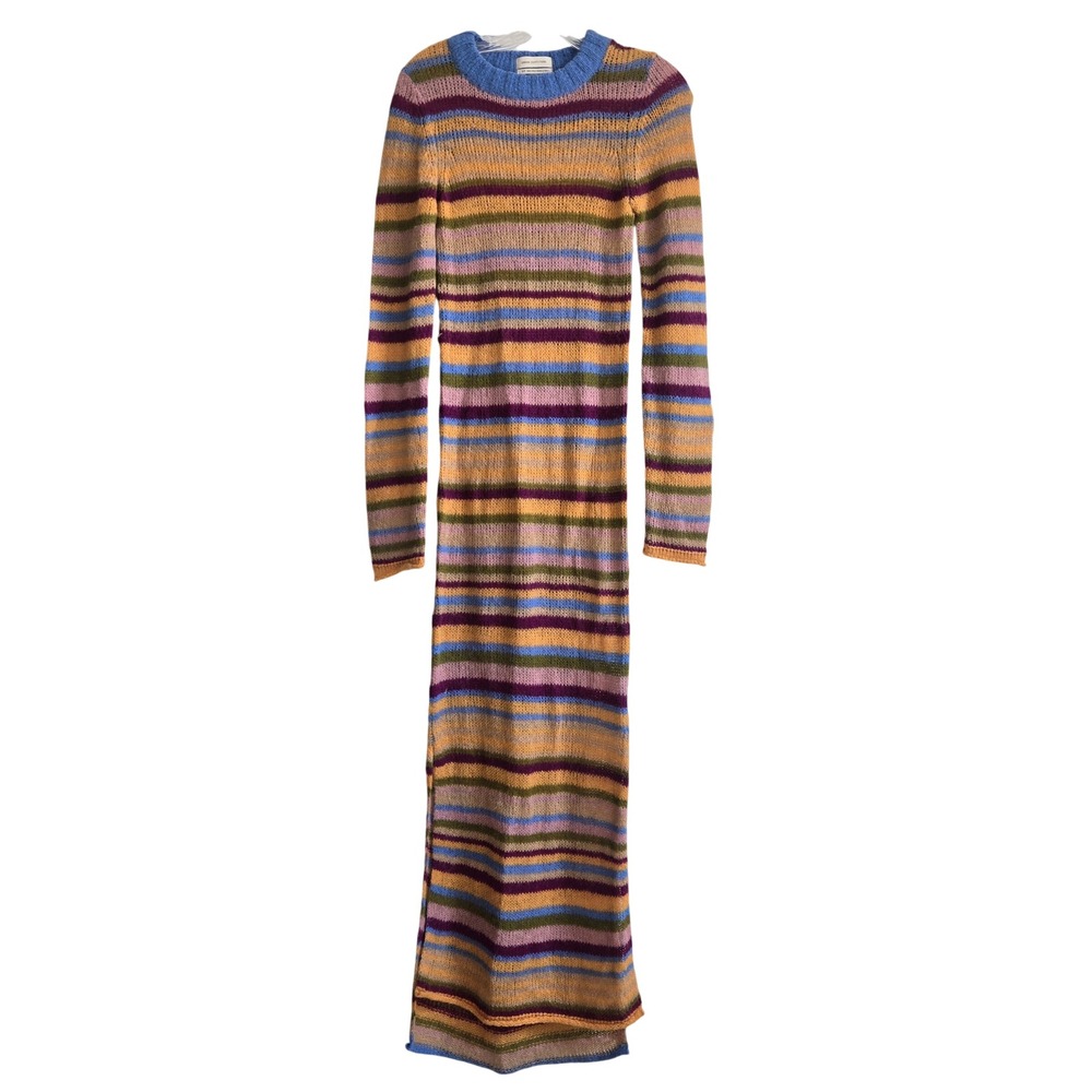 Urban Outfitters Small Knit Maxi Dress Womens Multicolor Excellent Striped Boho